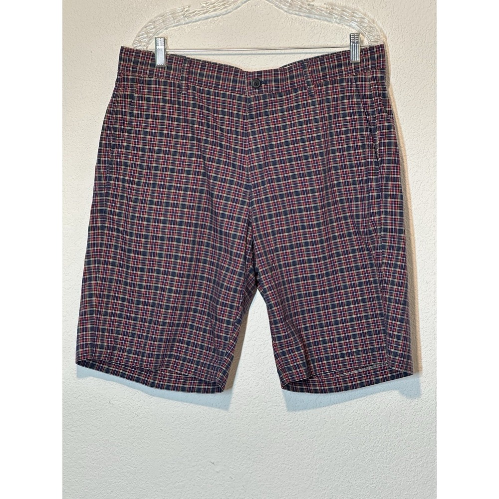 NWT Gap Mens Red Plaid Shorts Golf Chino Size 35 Lightweight 37 X 10 Travel